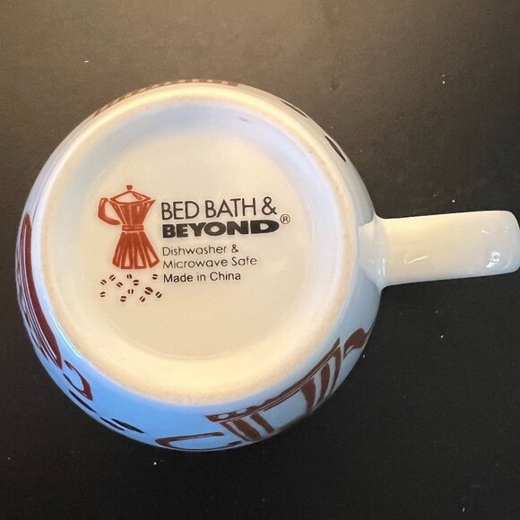 Bed Bath & Beyond Brown & White Coffee Graphics Ceramic Mug - Picture 5 of 6